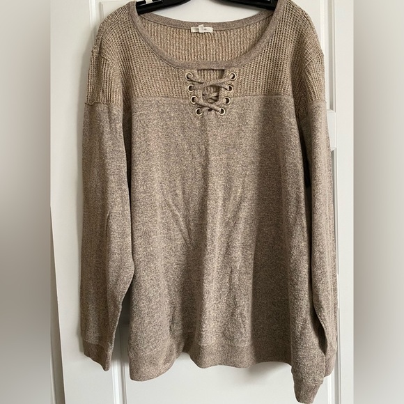 Maurice’s plus size brushed lace up sweater - Picture 2 of 9